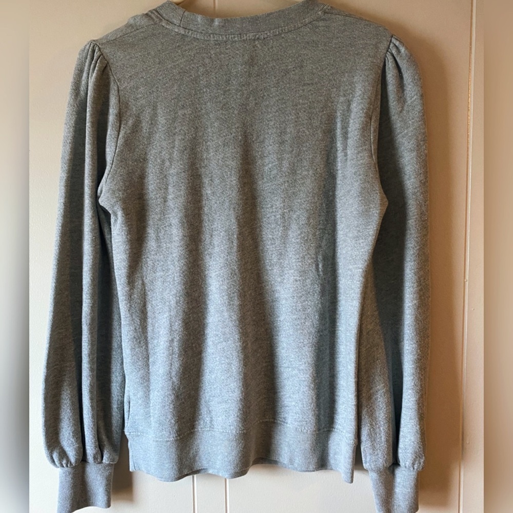Joie Gray Cherry Embroidered Pullover Sweater Top - Picture 8 of 13